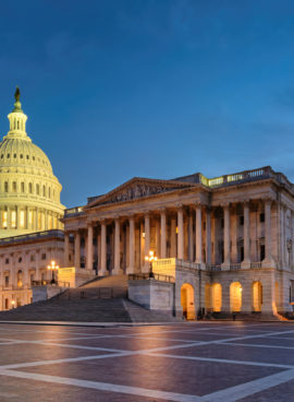 Washington DC, US Capitol Building at sunset