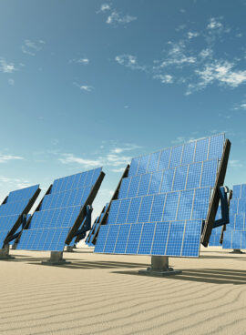 Tracking solar panels in the desert