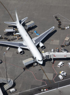 Airplane at the Gate, Aerial View