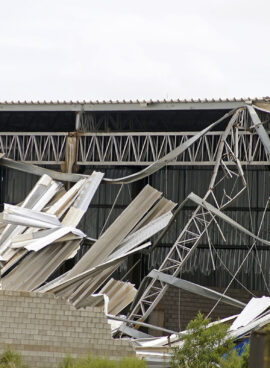 Metal structure destroyed after a storm