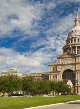 Texas State Capitol Building in Austin, 3/4 view